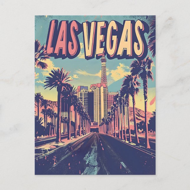 Carte Postale Las Vegas Vintage Art (Devant)