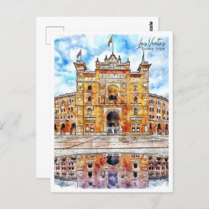 Carte Postale Las Ventas Madrid Espagne Voyage Place Aquarelle