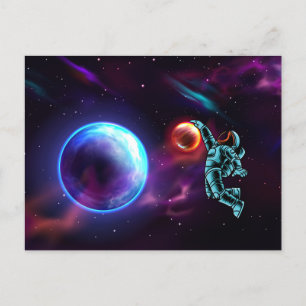 Carte Postale L'astronaute de basketball spatial de l'Imaginaire