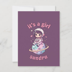 Carte Postale L'astronaute de Kawaii C'est une fille