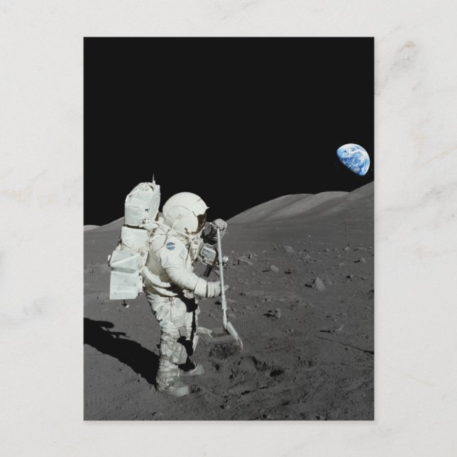 Carte Postale L'astronaute sur la Lune (Devant)
