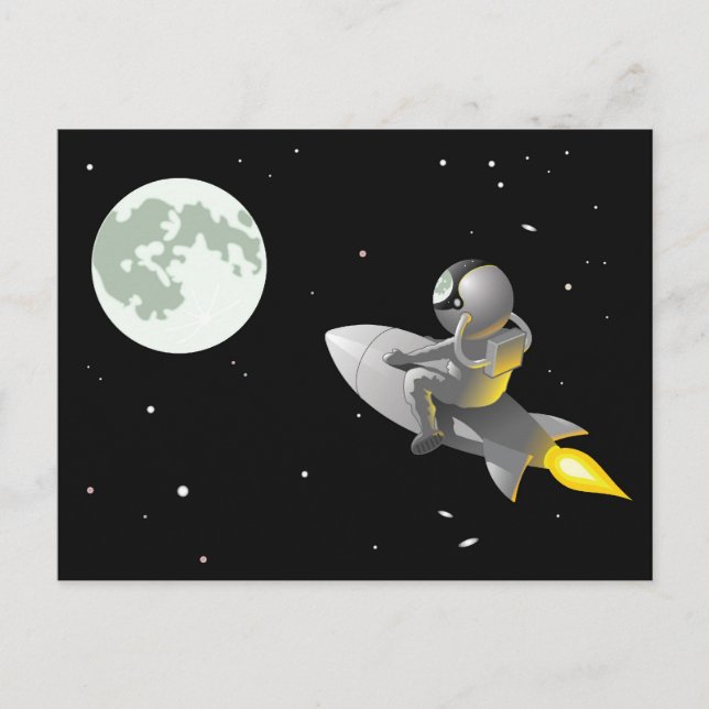 Carte Postale L'Astronaute Sur La Lune (Devant)