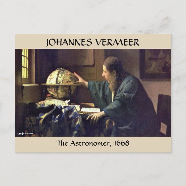 Carte Postale L'ASTRONOME, Johannes Vermeer, 1668 (Devant)