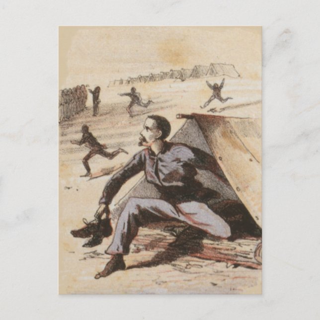 Carte Postale Late for Roll Call Civil War Life (Devant)