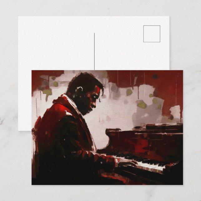 Carte Postale Late night bar pianist (Devant / Derrière)