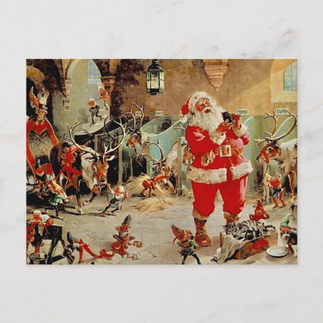 Carte Postale L'atelier du Père Noël (Devant)