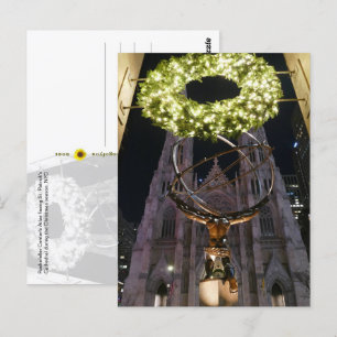 Carte Postale L'Atlas et la Cathédrale Saint Patrick, Noël, New