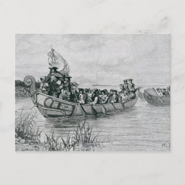 Carte Postale L'atterrissage de Cadillac (Devant)