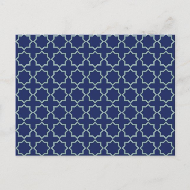 Carte Postale Lattice marocain arabe en bleu nuit (Devant)