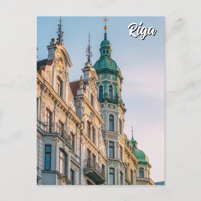 Carte Postale Latvia Riga Art Nouveau Travel (Devant)