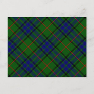Carte Postale Lauder tartan bleu vert plaid