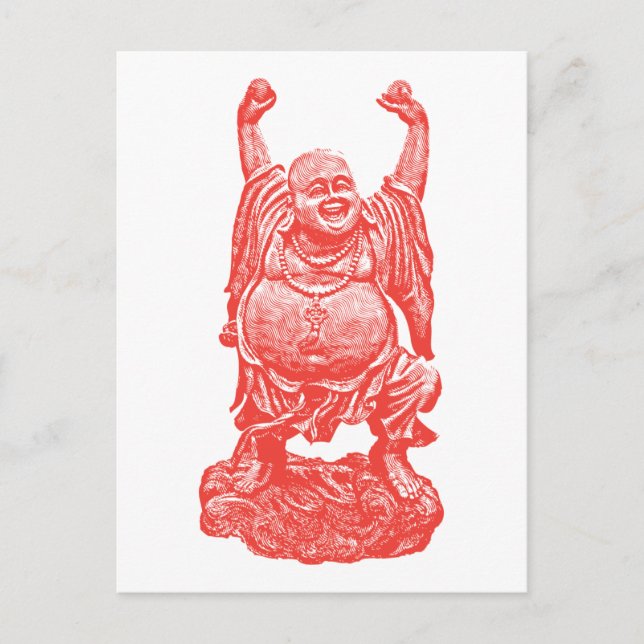 Carte Postale Laughing Buddha (red) (Devant)
