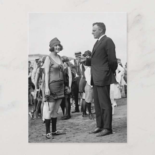 Carte Postale Lauréat à la plage, années 1920 (Devant)