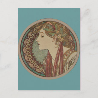 Carte Postale Laurel par Alphonse Mucha