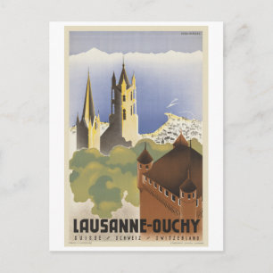 Carte Postale Lausanne Ouchy Suisse Europe Vintage
