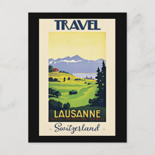 Carte Postale Lausanne, poster de voyage Suisse