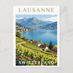 Carte Postale Lausanne Suisse Scène du lac Léman