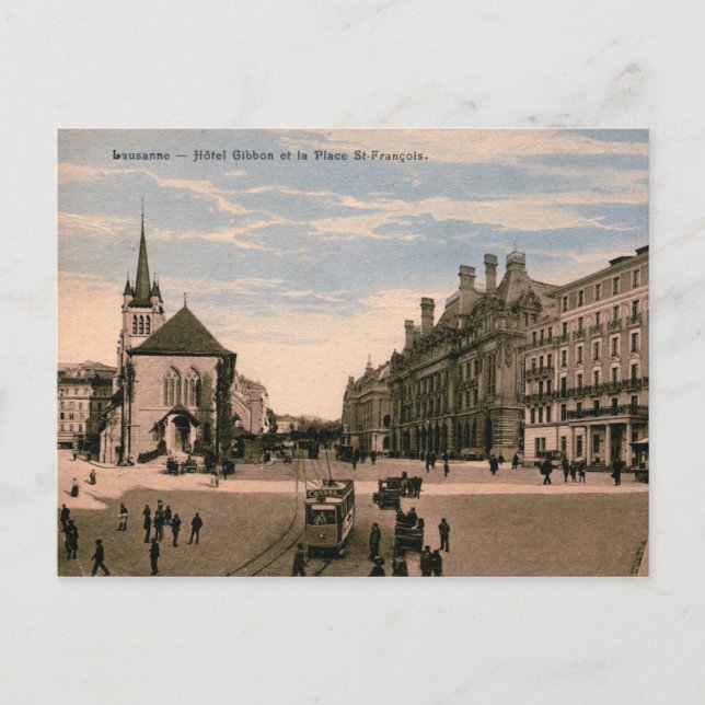 Carte Postale Lausanne, Suisse, Vue, 1914 Vintage (Devant)