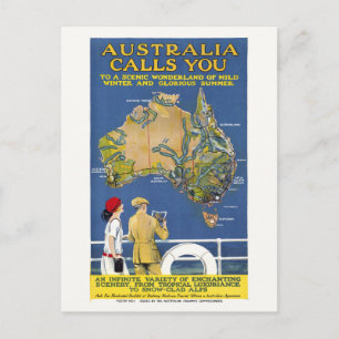 Carte Postale L'Australie vous appelle Poster vintage 1924