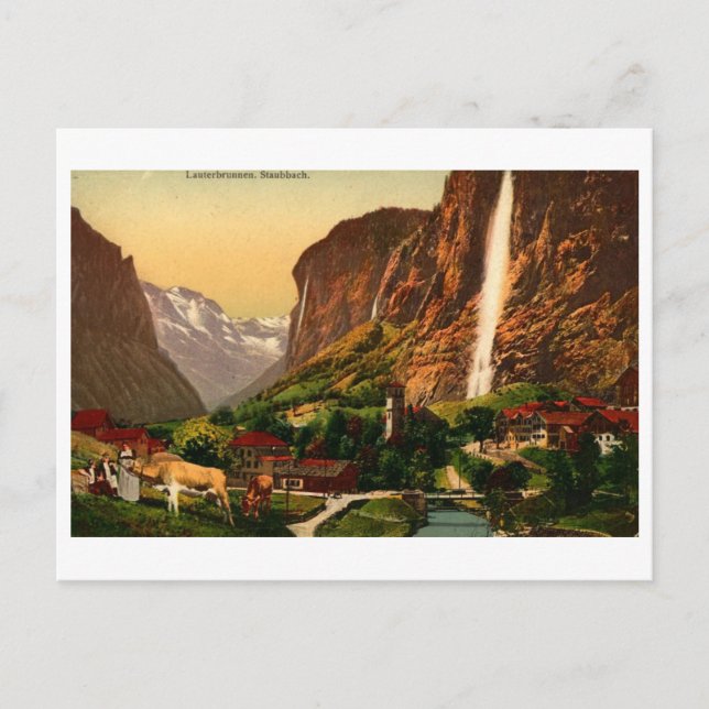 Carte Postale Lauterbrunnen Cascade Staubbach Suisse (Devant)