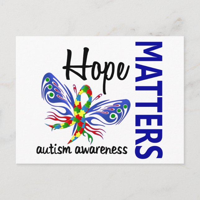 Carte Postale L'autisme des papillons Hope Matters (Devant)