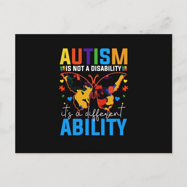 Carte Postale L'Autisme N'Est Pas Un Handicap, C'Est Un Différen (Devant)