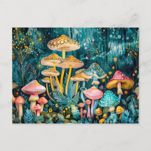 Carte Postale L'automne dans une aquarelle de la forêt de champi