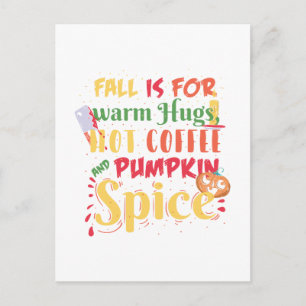Carte Postale L'Automne Est Pour Les Hugs Chauds Café Chaud Et É