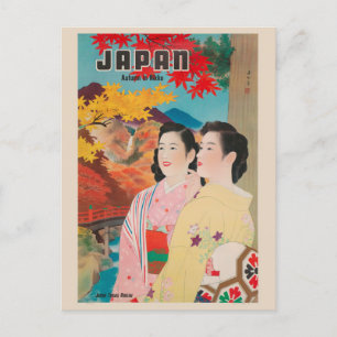 Carte Postale L'automne japonais chez Nikko Poster vintage