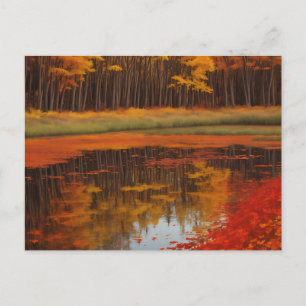 Carte Postale L'Automne Reflète Un Lac Serene