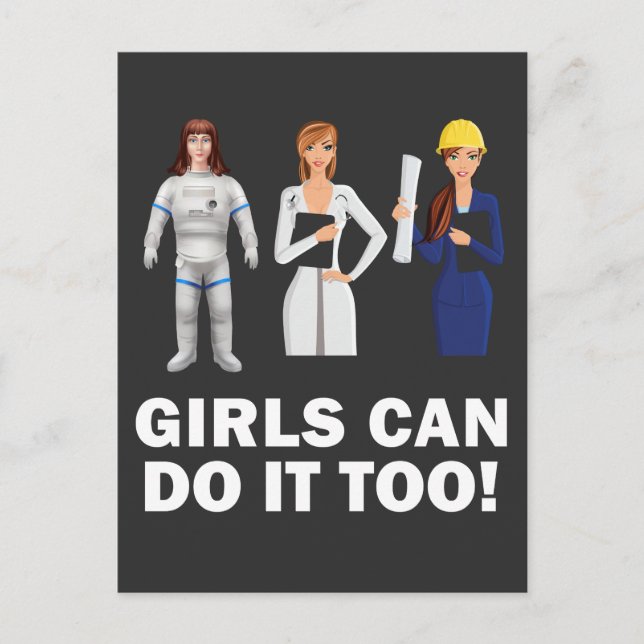 Carte Postale L'autonomisation des filles Égalité Puissance fémi (Devant)