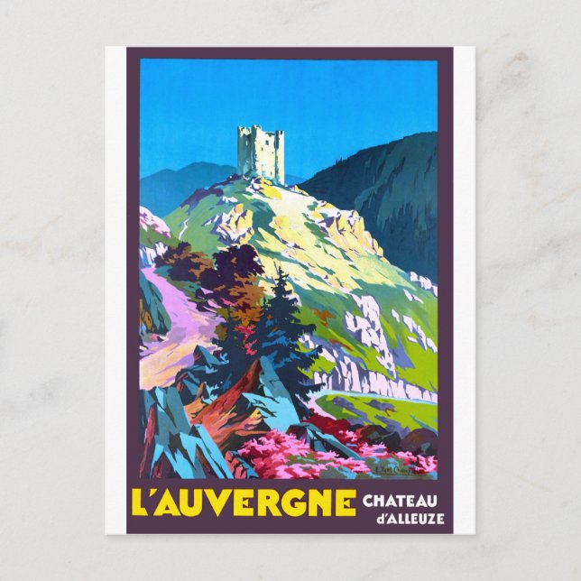 Carte Postale L'auvergne, château d'Alleuze, France, vintage (Devant)
