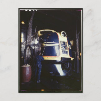 Carte Postale Lavage de locomotives 1939