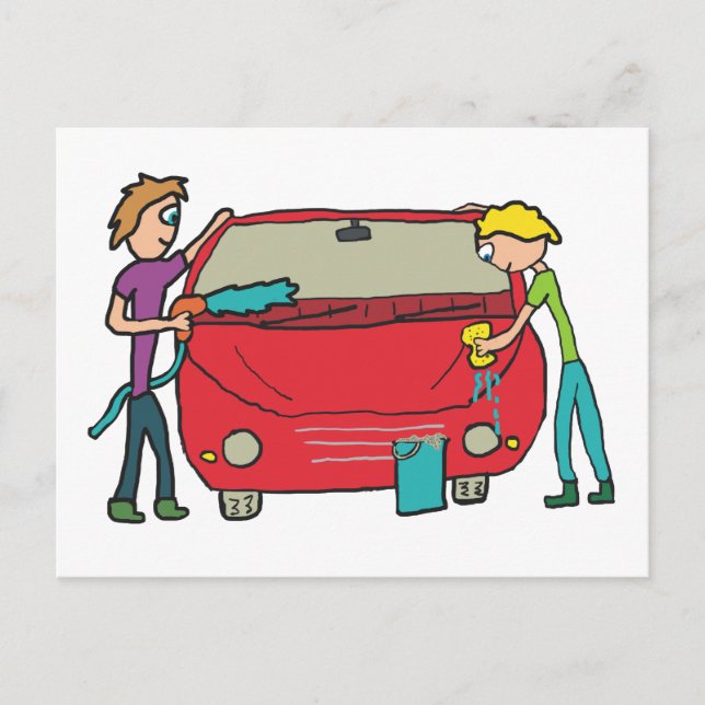 Carte Postale Lavage de voiture (Devant)