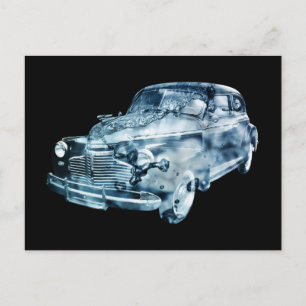 Carte Postale lavage de voiture double exposition