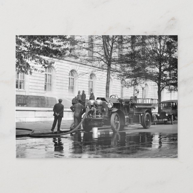 Carte Postale Lavage électrique de camion-feu, 1923 (Devant)