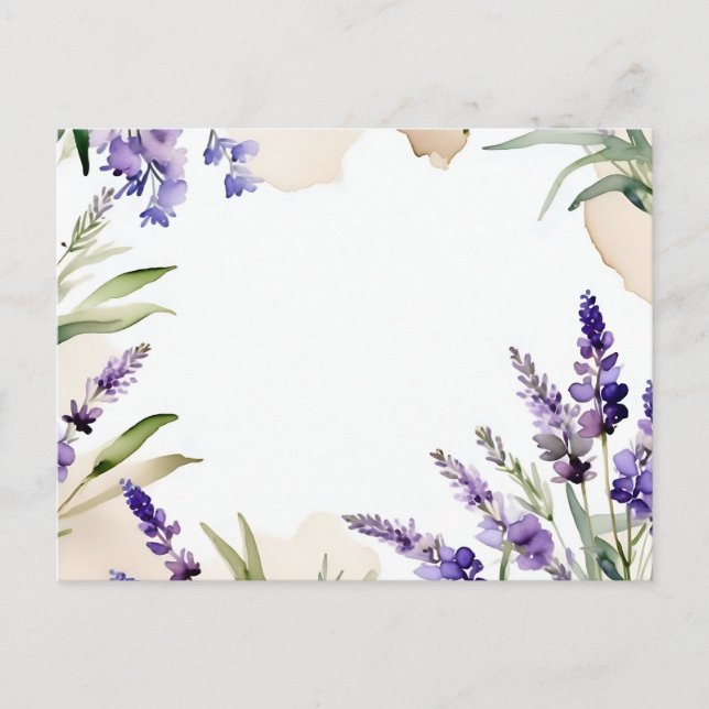 Carte Postale Lavande d'aquarelle Serene Blooms (Devant)