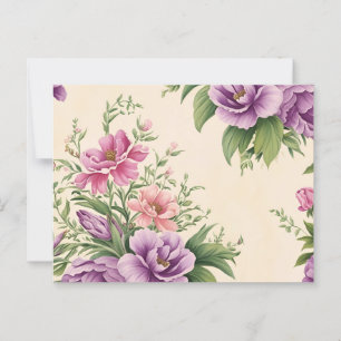 Carte Postale Lavande Et Rose Pays Jardin Floral Imprimer