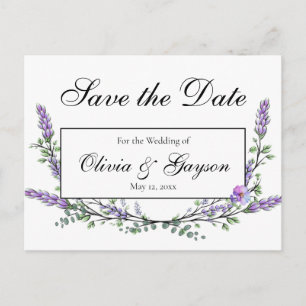 Carte Postale Lavande Eucalyptus aquarelle botanique