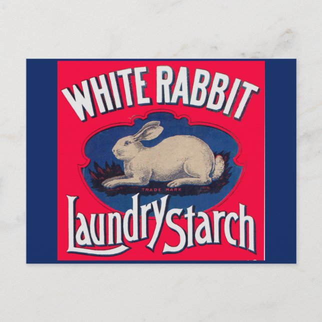 Carte Postale Lave lapin blanc étiquette de caisse d'amidon (Devant)