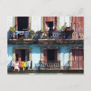 Carte Postale Lave-linge sur les balcons, Paseo del Prado, Cuba