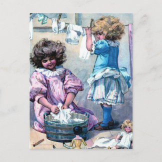 Carte Postale Lave-poupée