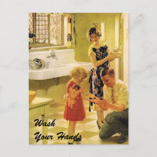 Carte Postale Lave-toi les mains