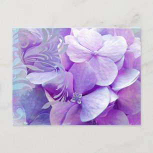 Carte postale Lavender Hydrangea Floral Swirl
