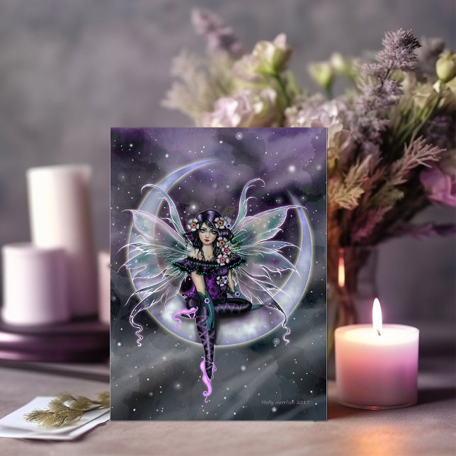 Carte Postale Lavender Moon Fairy Imaginaire Art par Molly Harri (Créateur téléchargé)