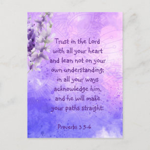 Carte Postale Lavender Purple Garden Flower Bible Scripture
