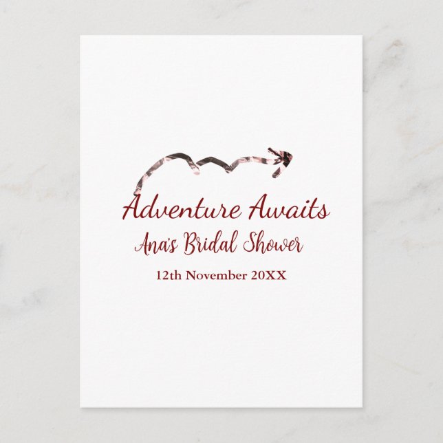 Carte Postale L'aventure attend la douche de mariée, ajoutez le  (Devant)