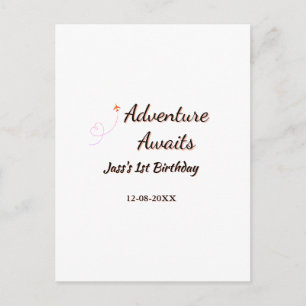 Carte Postale L'aventure attend le planificateur de date de nom