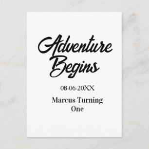 Carte Postale L'aventure commence date de naissance simple min