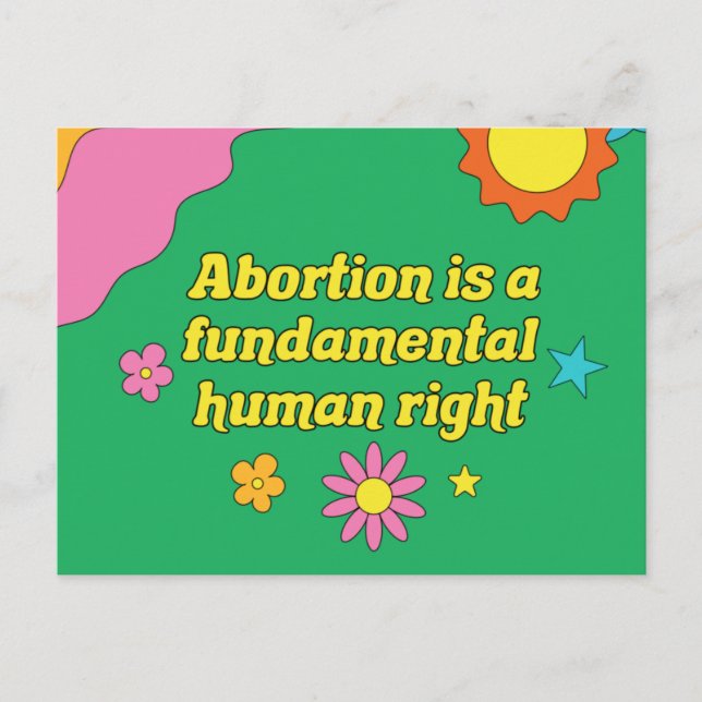Carte Postale L'avortement Pro Choice est un droit humain fondam (Devant)